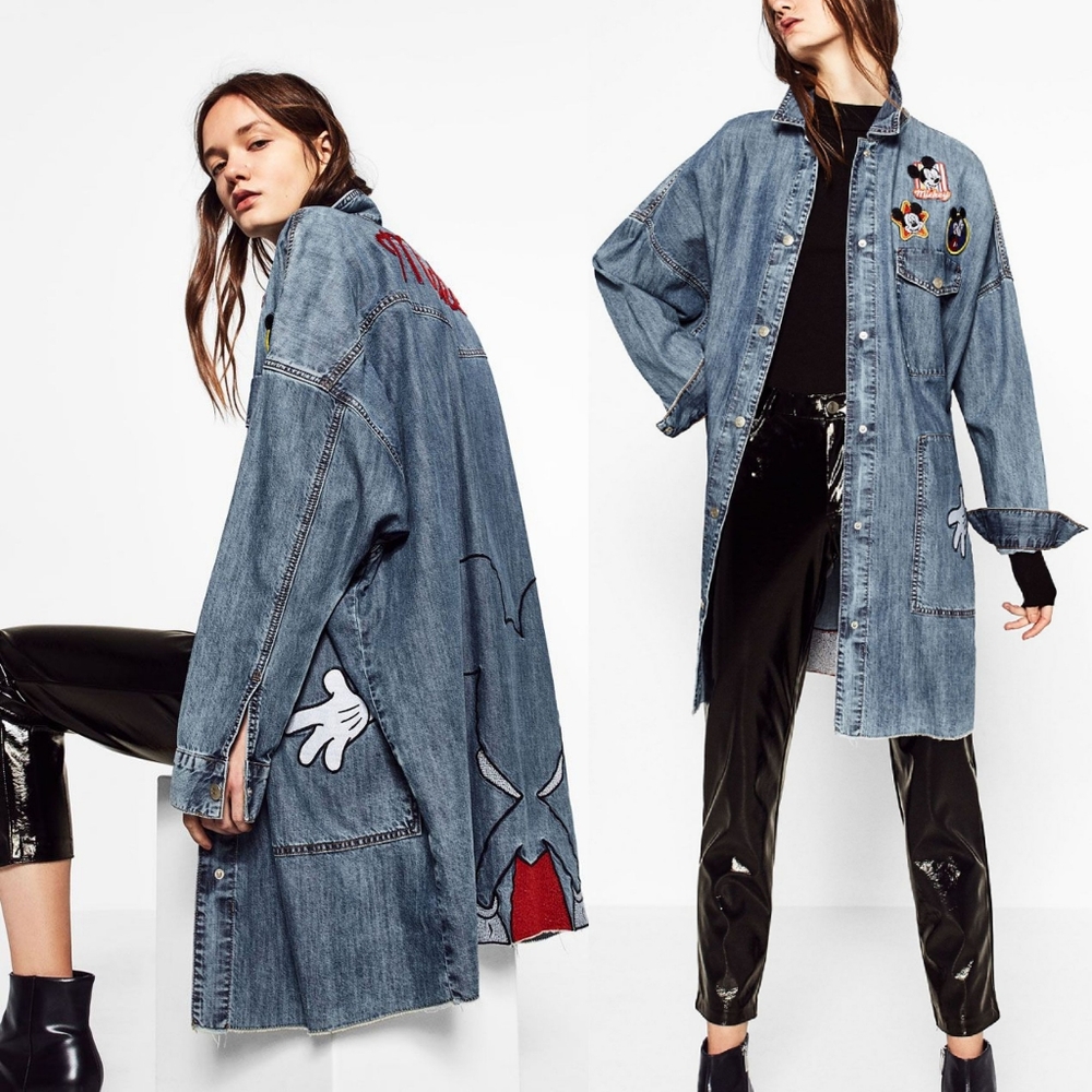 💎 Zara & Disney Mickey Mouse Denim Duster - Picture 3 of 8